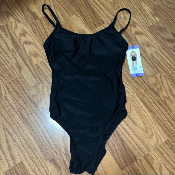 Hurley Swimsuit XS Black One Piece UPF 50+ Removable Cups Stretch Fabric NWT - Picture 1 of 4